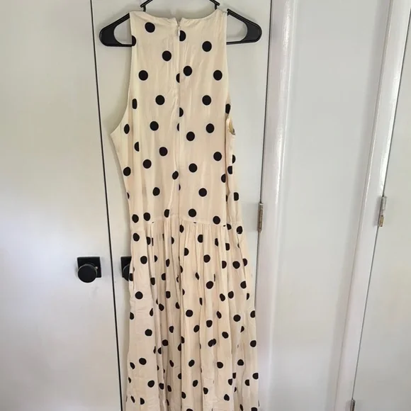 NWT Abercrombie & Fitch polka dot drop waist midi dress - Picture 5 of 6